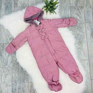 NWT First Impressions Pink Bow Fur Full Body Snow Suit
